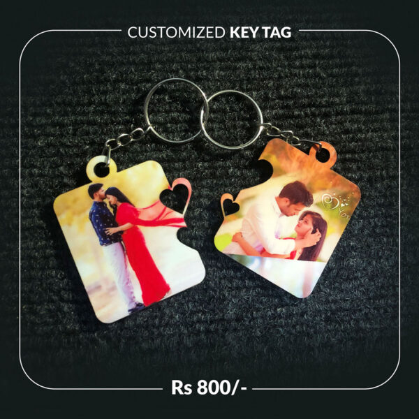 Personalized Couple key tag MDF Material sublimation Print