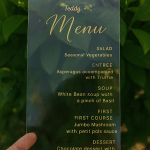 Clear Acrylic Menu