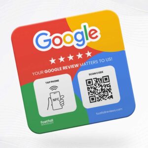 google review scan stand plate