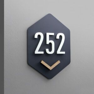 Room Number Sign for Hotel Signage made of acrylic, Apartment Door Sign.
