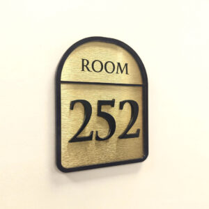 wood door signs for hotel room with raised numbers